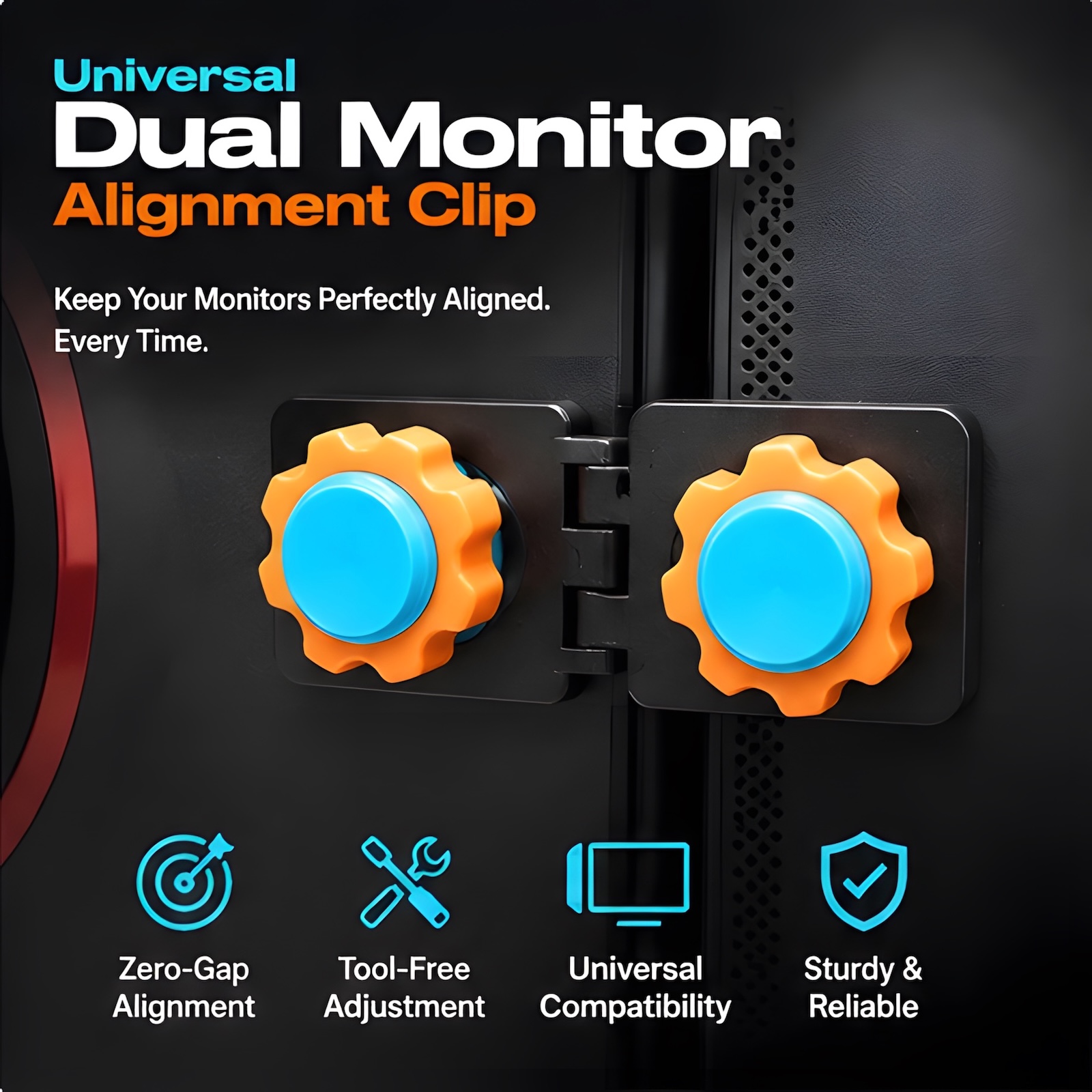 Screen Alignment Tool - Universal Dual Monitor Alignment Clip Tool-Free